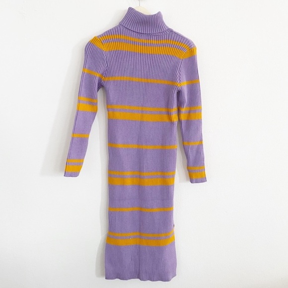 NWT Moon River Striped Turtleneck Sweater Dress In Lavender Size Medium - Picture 9 of 10